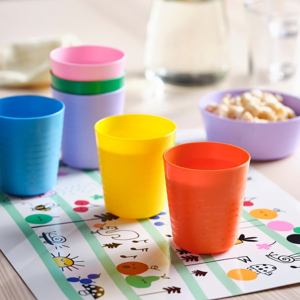 Colorful Plastic Tumblers - Set of Bright Stackable Cups